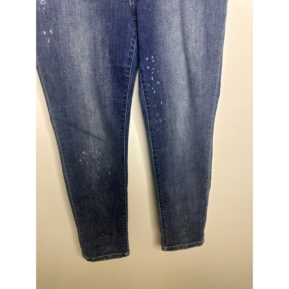 Judy Blue Billie Bleach Splash Boyfriend Jeans Blue High Rise Plus Size 15 / 32 - Picture 5 of 15